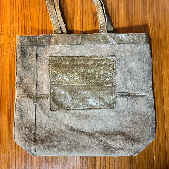 Day & Mood Green Heather Leather tote Bag Great Condition - Picture 10 of 13